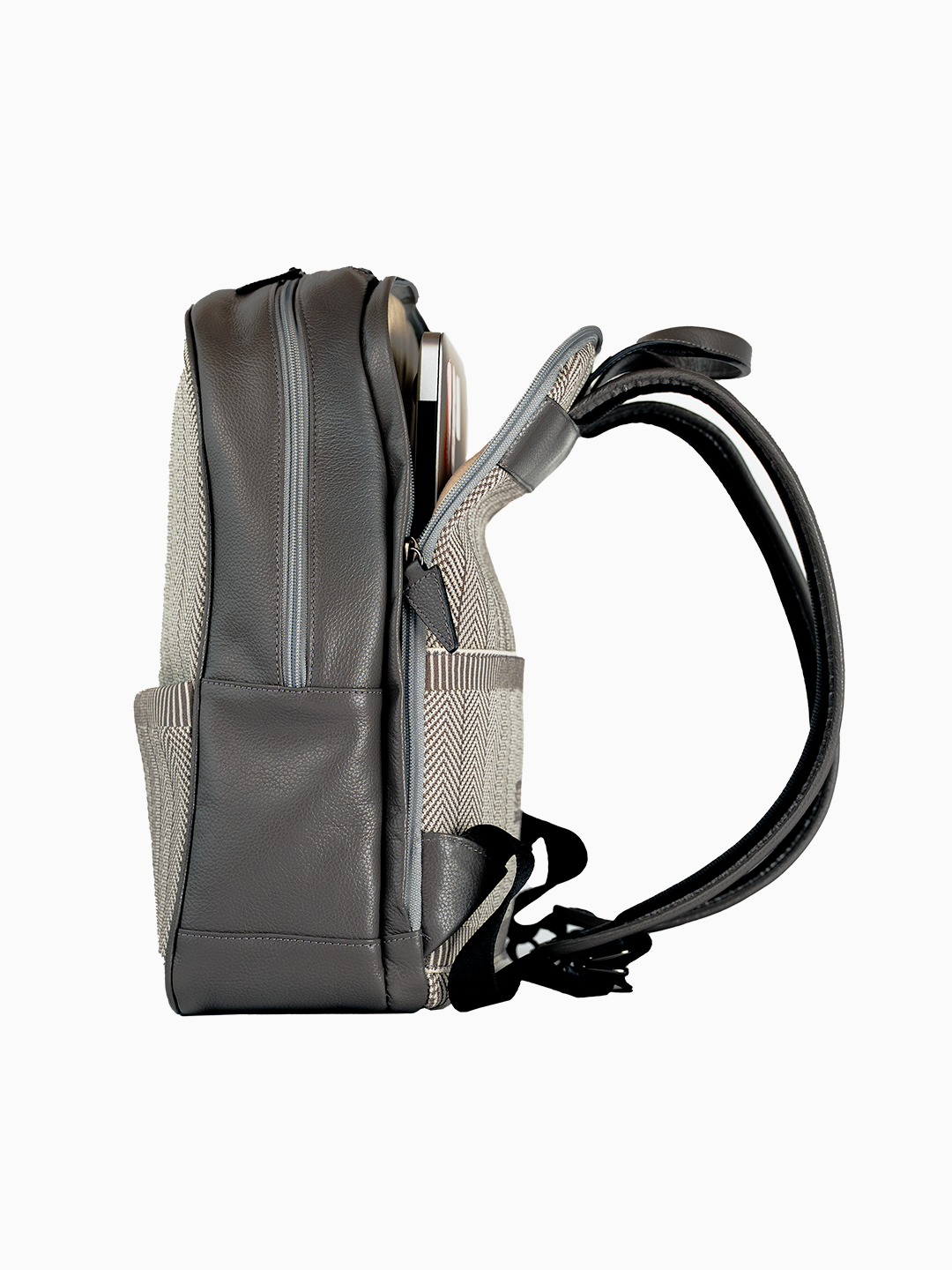 Mochila Ava Rute Cinza estampa Chevron