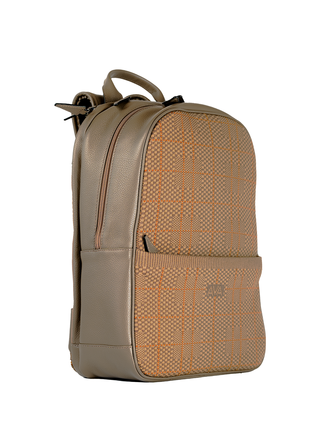 Mochila Ava Rute Bege estampa Xadrez